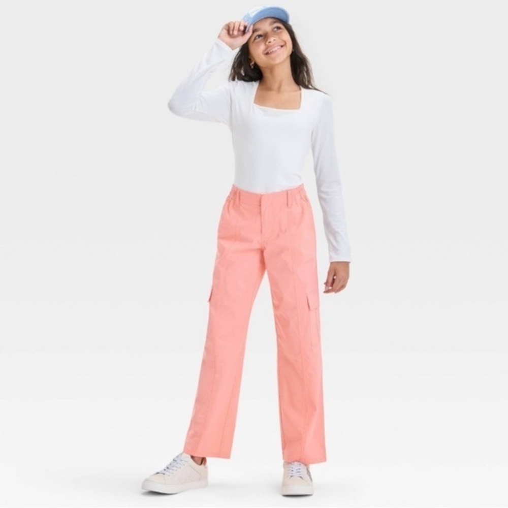 Art Class Pink Cargo Straight Leg Pants XL(14)